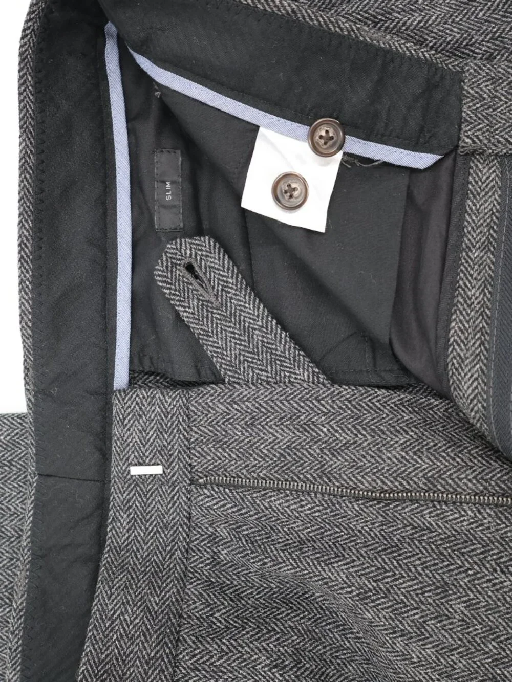 J Crew Dress Pants Mens 32 L32 Ludlow Herringbone Tweed Wool Blend Flat Front